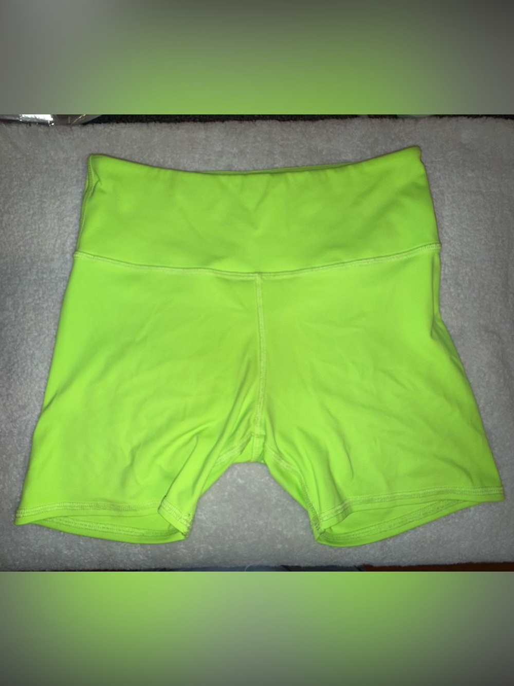 High-Waist Neon Green Bike Shorts